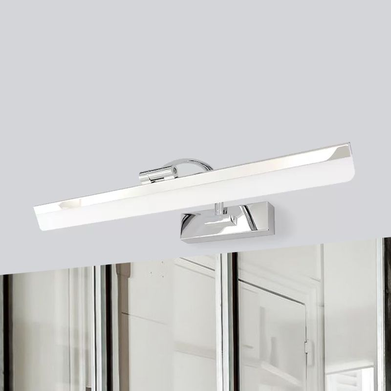 Acryl rechteckige Wandbeleuchtung Einfaches stilvolle integrierte LED -Nickel -Eitelkeitslampe in warmem/weißem Licht, 16,5 "/20,5" W.