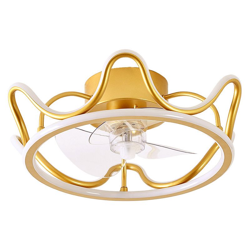 Kronenförmige Lüfterleuchte Deckenleuchte Minimalist Metall Schlafzimmer LED Semi Flush Mount