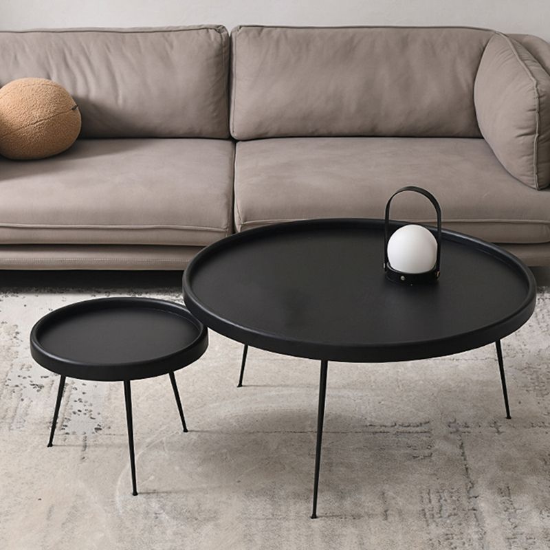 Scandinavian 3 Legs Coffee Table Round Wooden Coffee Table for Living Room