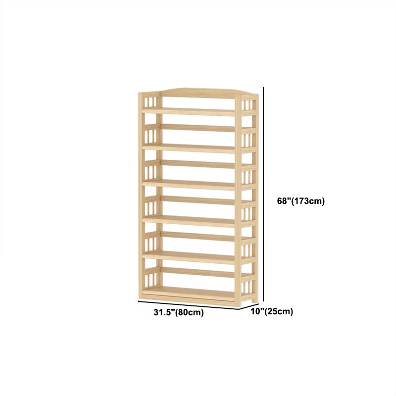 Contemporary Pine Shelf Bookcase Standard Natural Open Bookcase