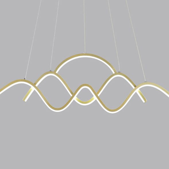 Wave Metal Suspension Pendant Light Contemporary Style LED Chandelier Lighting Fixture