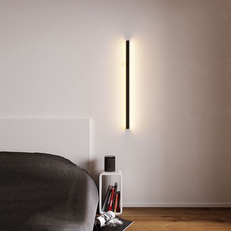 Moderner Stil schwarzer Wandleuchte gerade Aluminium LED -Wandleuchte für Schlafzimmer
