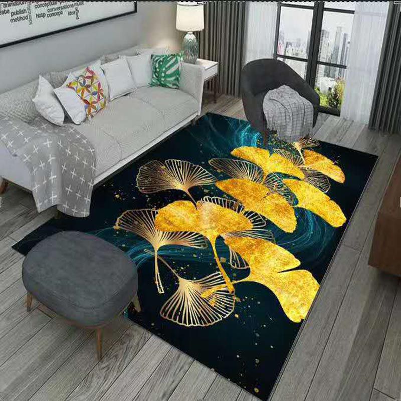 Contemporary Indoor Rug Modern Washable Rug Polyester Stain Resistant Area Carpet for Living Room