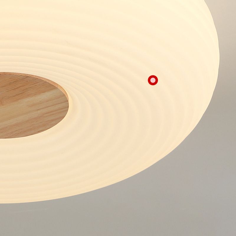 Modern LED Metal Flush Mount Geometric Shape Ceiling Light with Plastic Shade for Bedroom