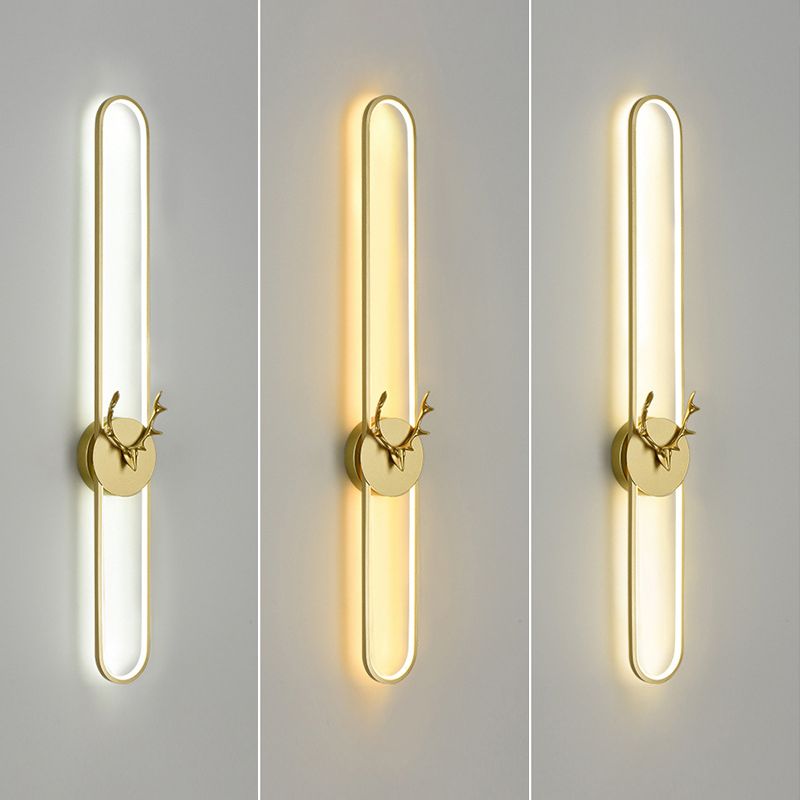 1-Light Linear Sconce Light Fixture Modern Metal Wall Light for Bedroom