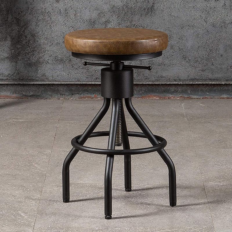 Industrial Metal Counter Height Stools Adjustable Bar Stool for Indoor