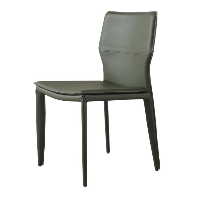 Contemporary Style Dining Chairs Armless Chairs with Metal Legs for Home