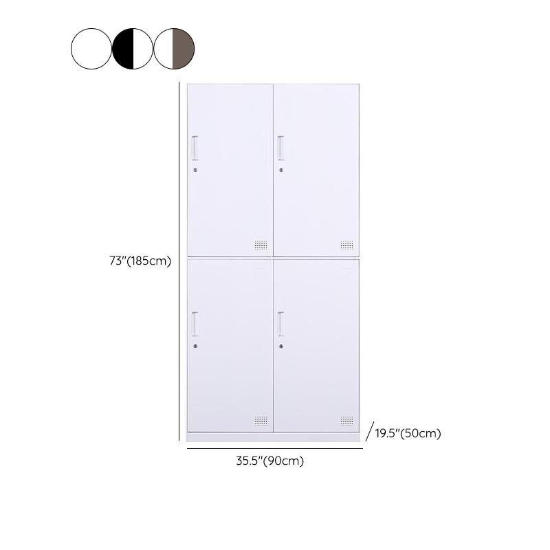 Modern Hinged Door Wardrobe with Garment Rod Metal Cabinet for Home