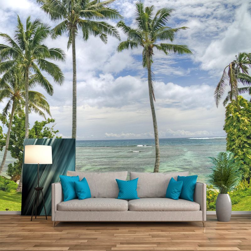 Photography Style Palm Tree Mural Environment Friendly Wallpaper for Home Decor