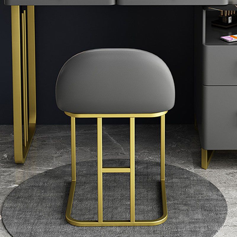 Glam Vanity Table with 4 Drawers and Golden Base and Stone Top