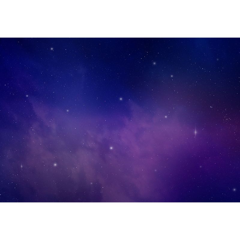 Modern Constellation Scene Wall Mural Non-Woven Stain-Proof Purple Wall Art for Dining Room