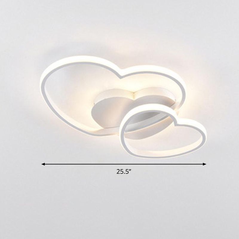 Dubbele hartvormige plafondlamp Romantisch minimalistisch metalen slaapkamer inbouw led-licht