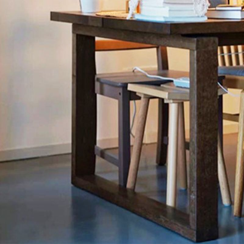 Modern Solid Wood Table for Restaurant Rectangle Table with Sled Base