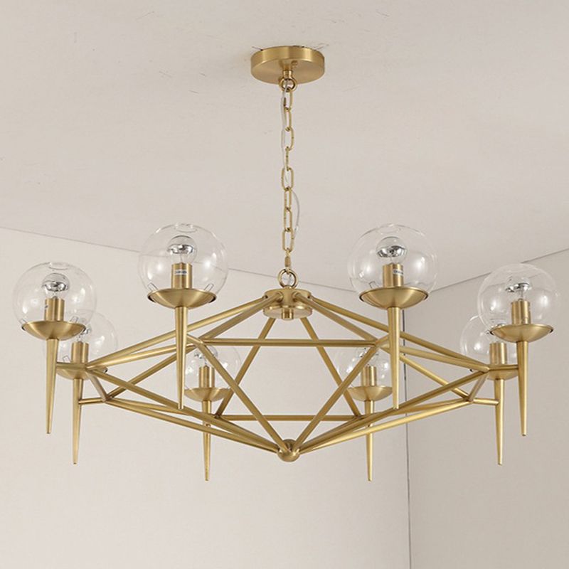 Postmodern Pyramid Suspended Lighting Fixture Metal Hanging Ceiling Fixture for Restaurant