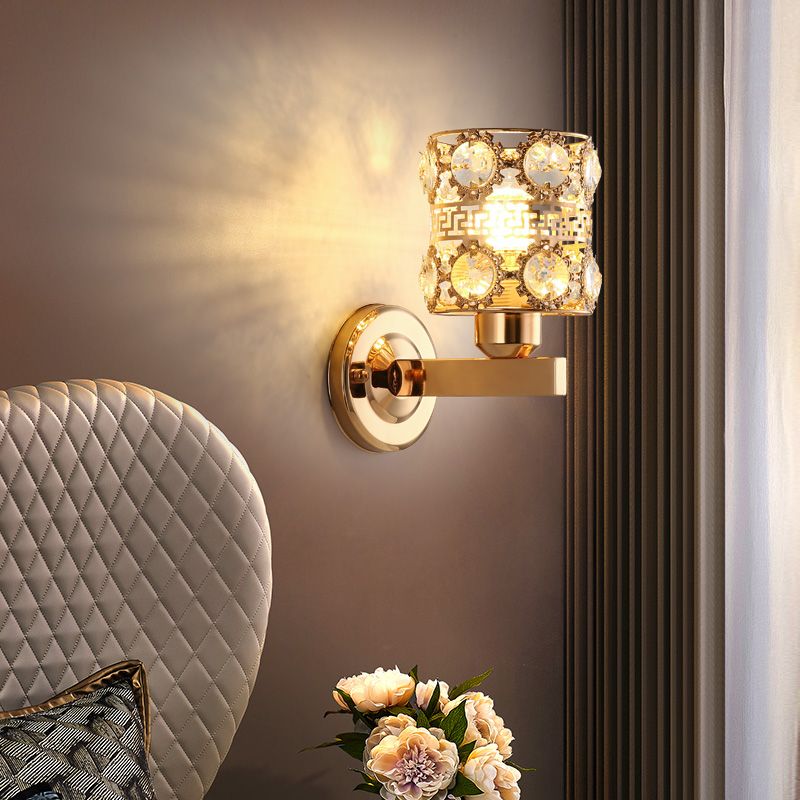 1 lumière géométrique murale lesmpes de style moderne des lumières murales cristallines en or