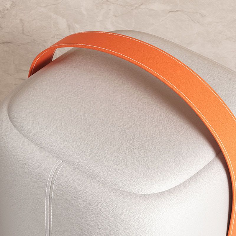 Modern Pouf Ottoman Faux Leather Upholstered Portable Ottoman