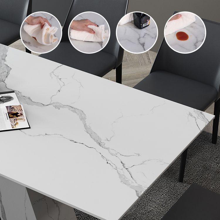 Contemporary 1/2/3/4/5/6/7 Pieces Dining Set Sintered Stone Dining Table Set