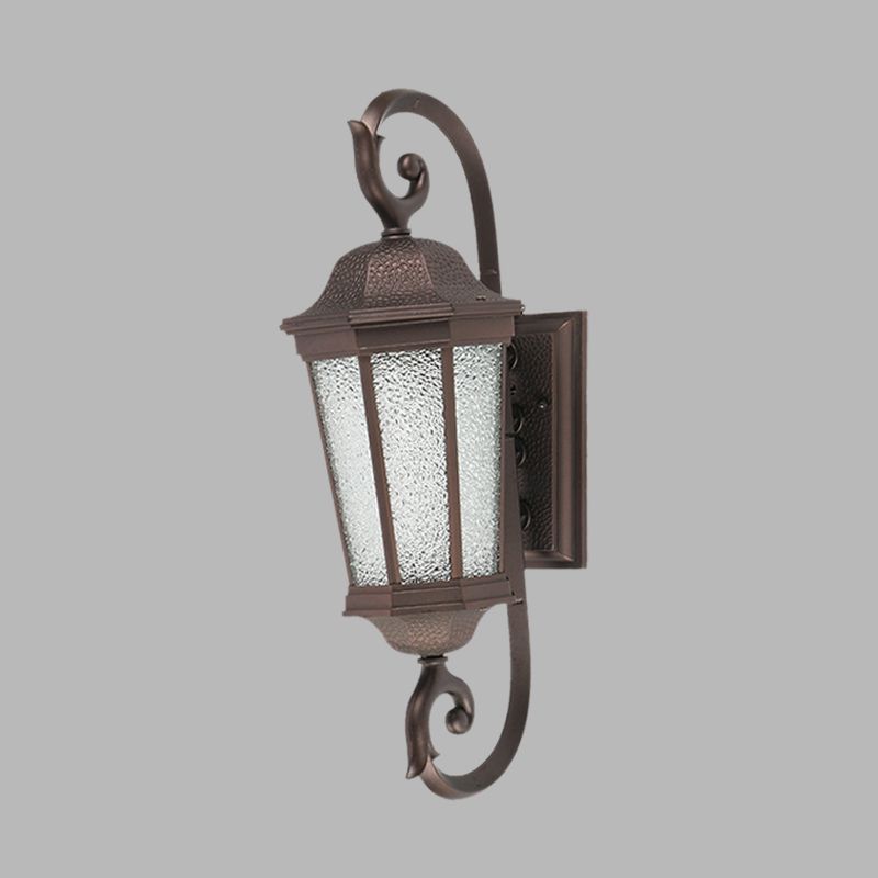 1 Bulb Wall Sconce Light Rustic Aniseed Water Glass Wall Mount Lamp Fixture in Dark Coffee