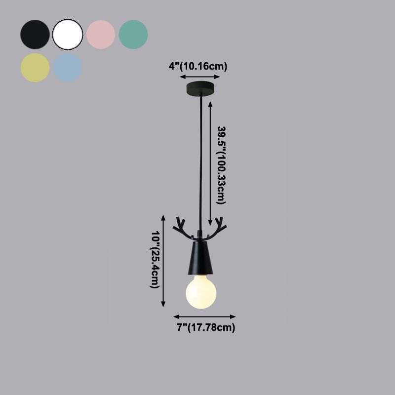 Antlers Metal Hanging Light Fixtures Modern Shop Pendant Light with 1 Light