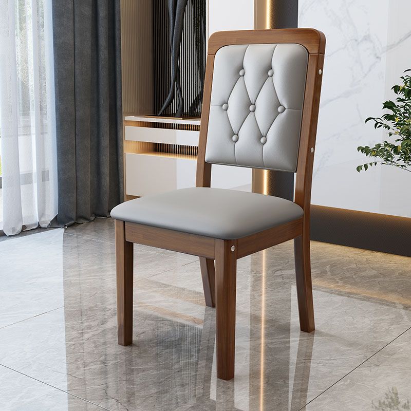 Modern Tufted Dining Chair Open Back Armless Chair for Dining Room