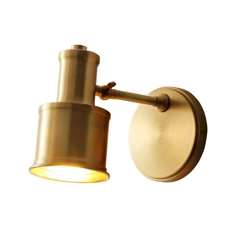 1-Light Simplicity Brass Wall Sconce Angle Adjustable Design Postmodern Style Wall Mount Light for Bedroom