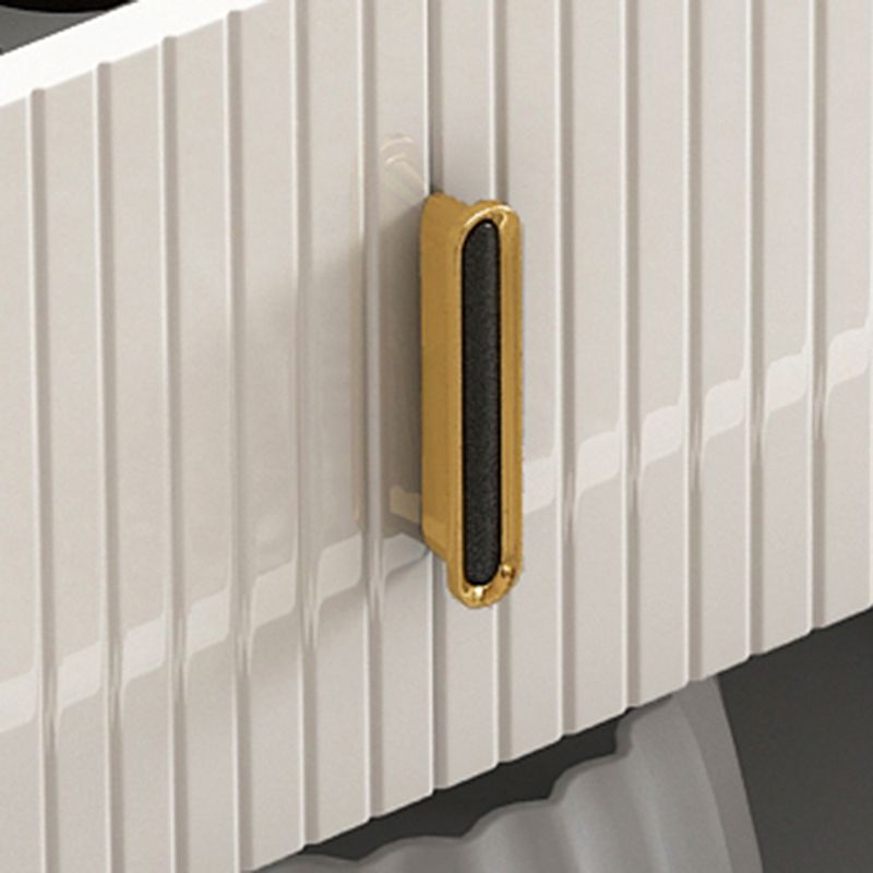 Glam Stone Storage Chest Bedroom Chest in White with Drawers