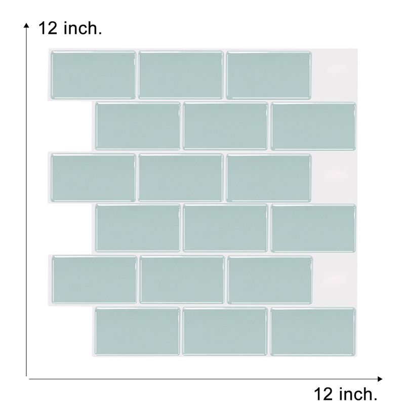 Green Brick Wallpaper Panels Pick Up Sticks Wall Covering for Kitchen Backsplash