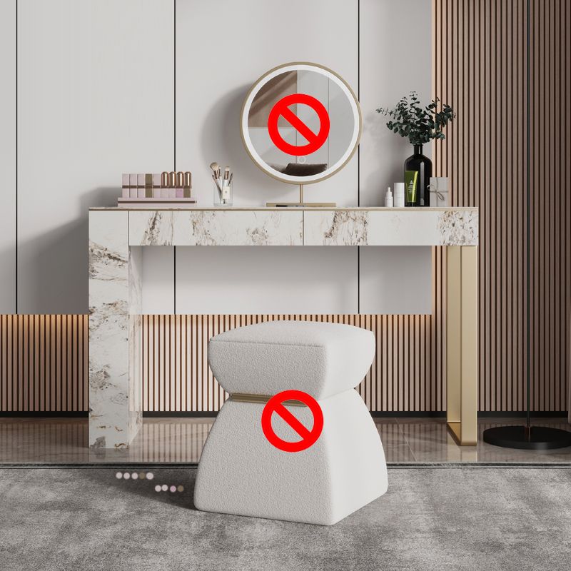 Two Piece Luxurious Vanity Set Stainless Steel and Stone Dresser