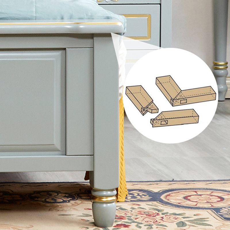 Contemporary Solid Wood Standard Bed with Camelback Headboard