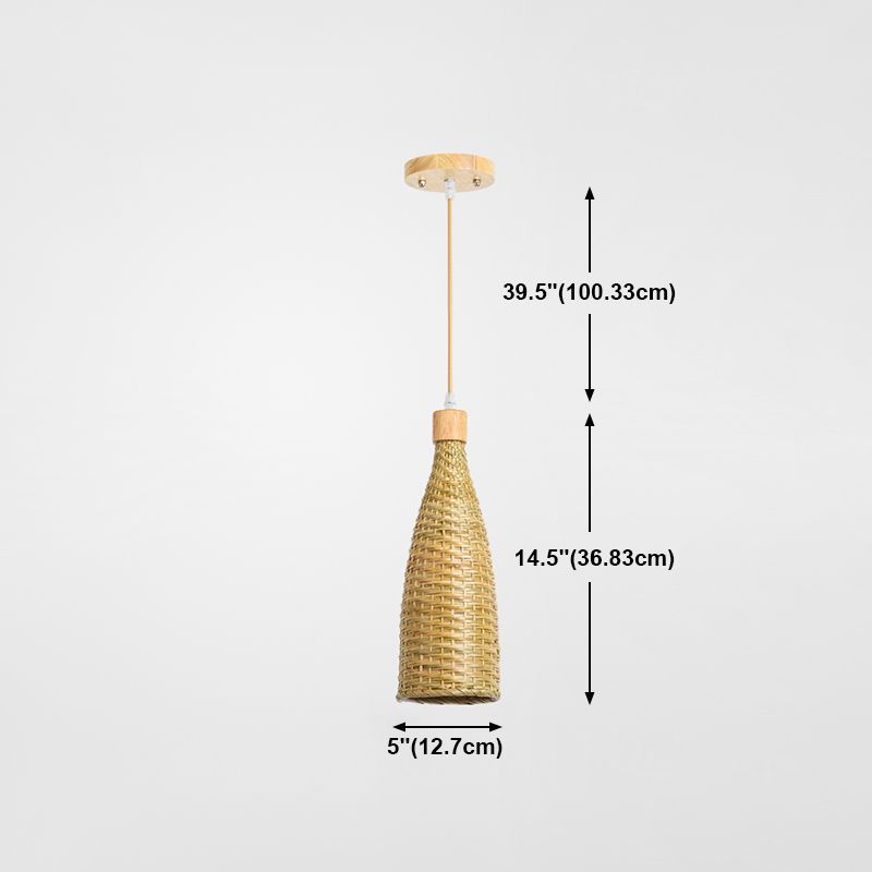 Bamboo Hanging Light Household Pendent Lighting Fixture for Sitting Room