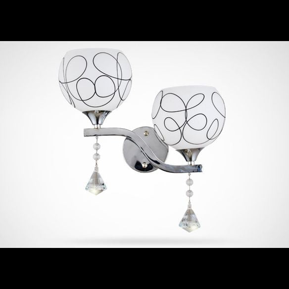 Éclairage de murs sphérique postmoderne éclairage de murs en verre blanc pour chambre