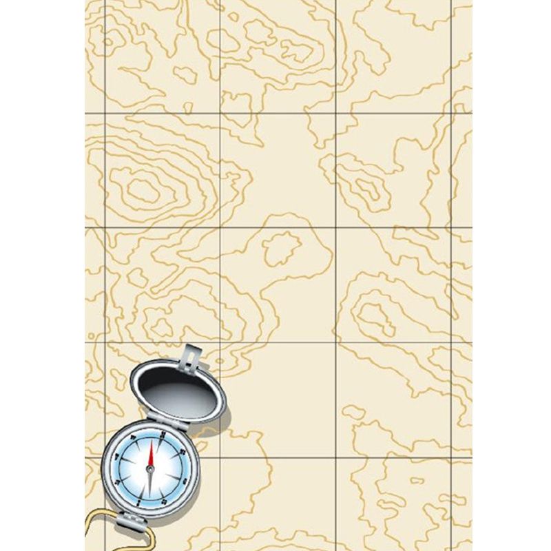 Compass and Geography Line Mural Modern Washable Bedroom Wall Decor, Custom-Made