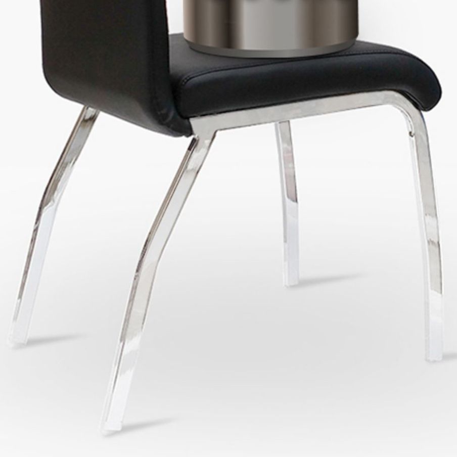 Silla sin brazos de comedor de cuero PU Glam, sillas de comedor de metal para uso doméstico