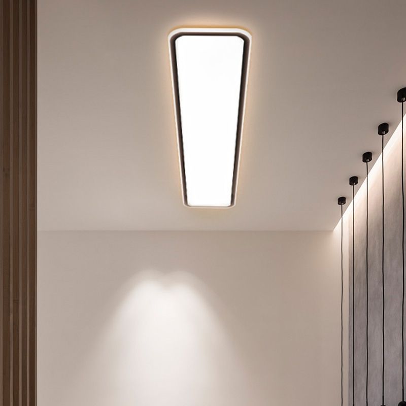 Metal Square Flush Ceiling Light Modern 1 Light Flush Ceiling Light Fixtures in White