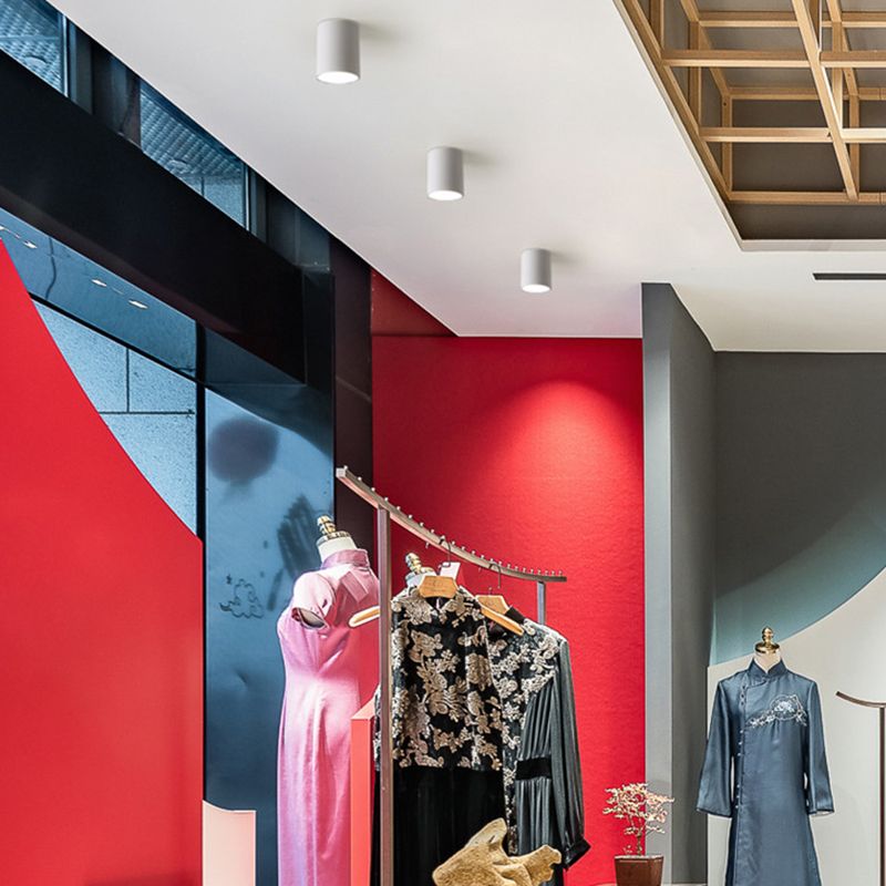 Cylinder Metal Ceiling Light Fixture Modern Style LED Ceiling Flush Mount