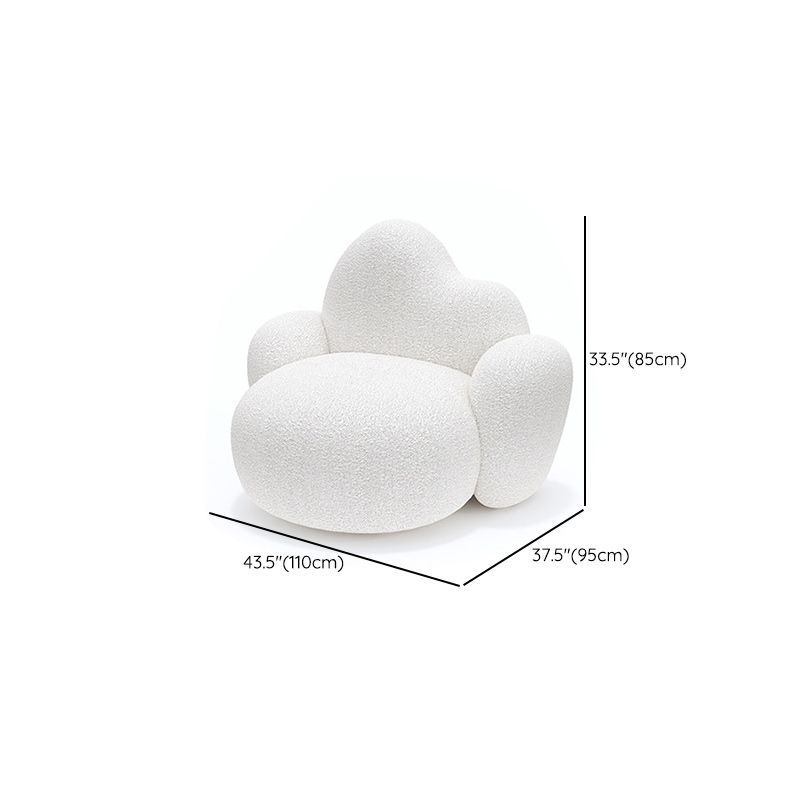 Contemporary White Wool Sofa with Tight Back for Living Room