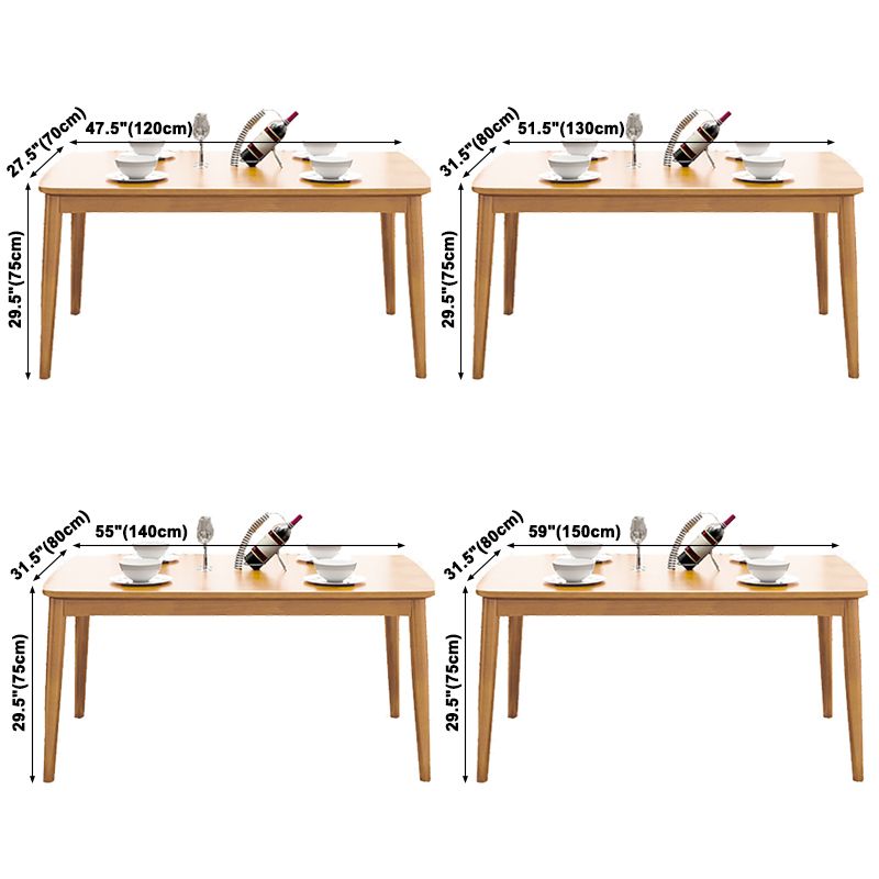 Glam Solid Wood Kitchen Dining Table Rectangle Shape Standard Dining Table with 4 Legs Base