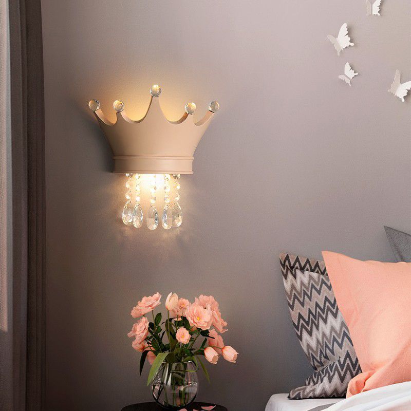 Crystal Crown Shape Wall Light Modern Style 2 Lights Wall Light Sconce