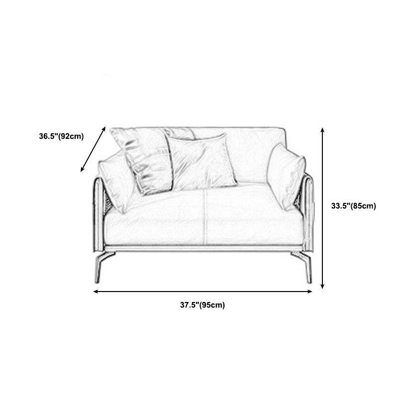 Stain Resistant Bench Seating Leather Standard Cushions Settee Furniture in Grey