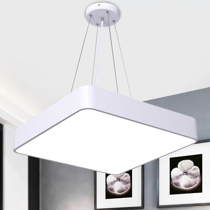 Square Office Hanging Light Metal Nordic LED kommerzielle Anhängerbeleuchtung mit Diffusor