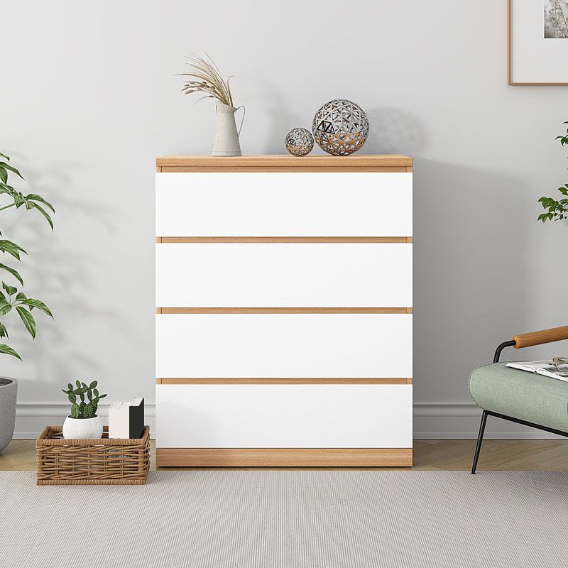 Contemporary Storage Chest Bedroom Engineered Wood Chest with Drawers