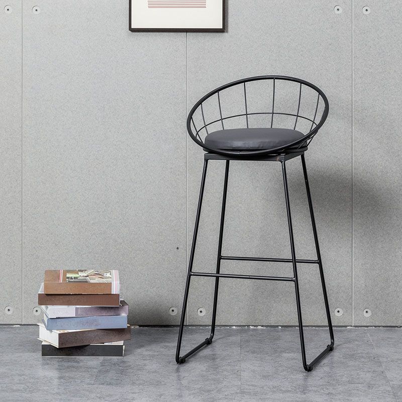 Industrial Style Barstool Indoor Sled Back Pedestal Bar Stool for Coffee Shop