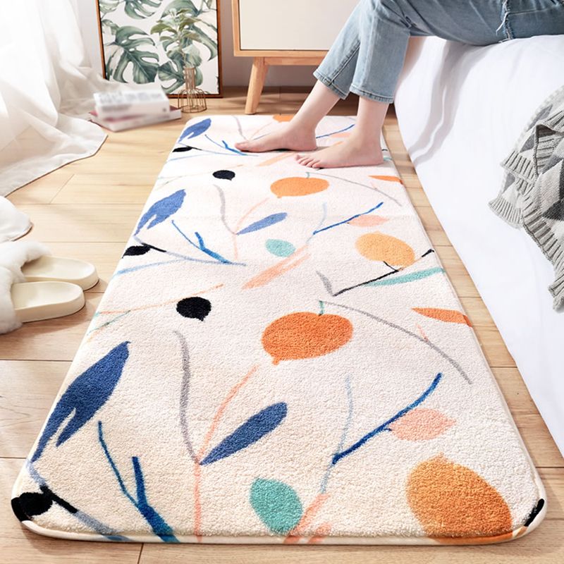 Green Modern Carpet Acrylic Oranges Area Carpet Washable Carpet for Bedroom