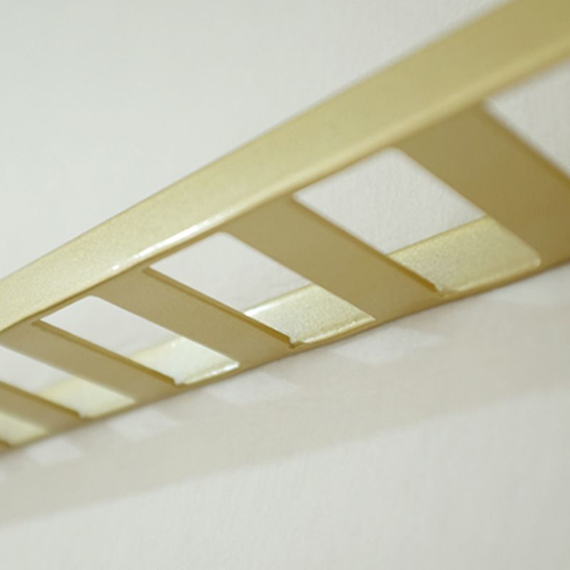 Metal Floating Bookcase Gold Color Wall Mounted Shelf for Home Office