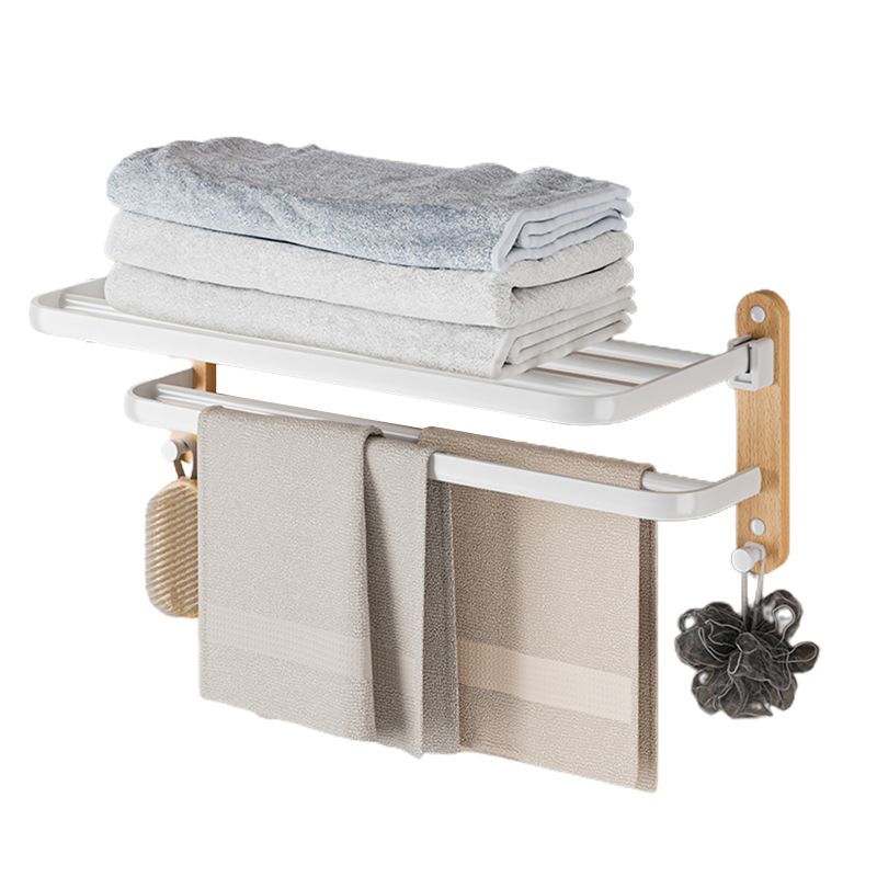 White Metal and Solid Wood Bathroom Accessories Hardware Set