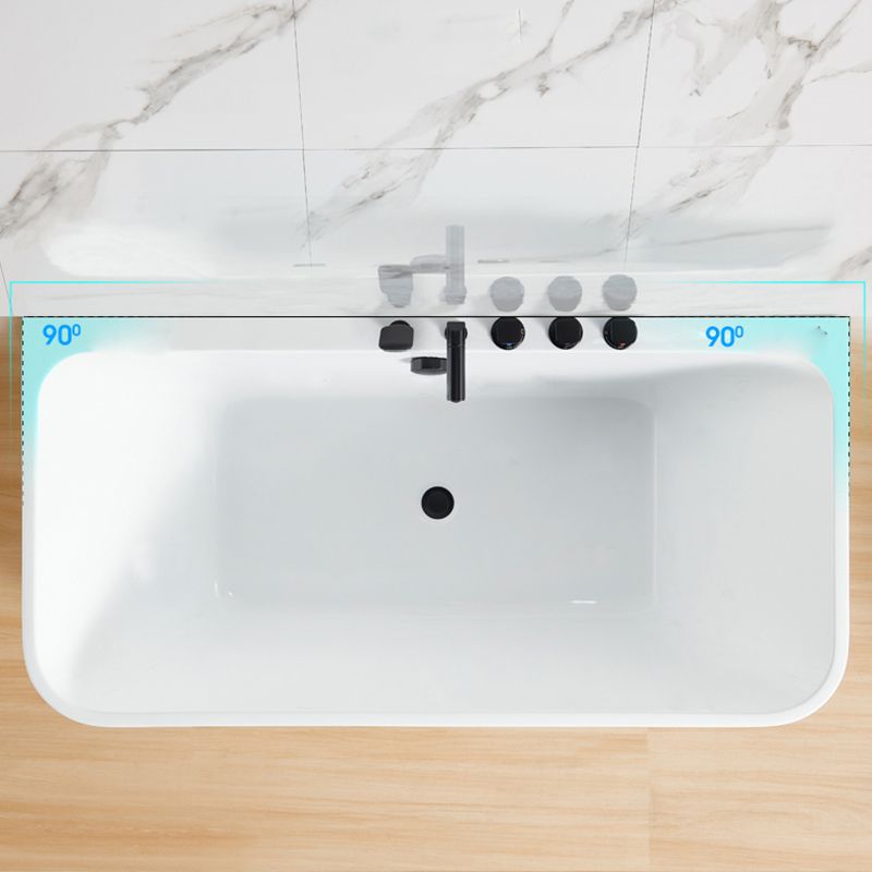 Rectangle Air / Whirlpool Bathtub Modern Back to Wall Acrylic Bathtub