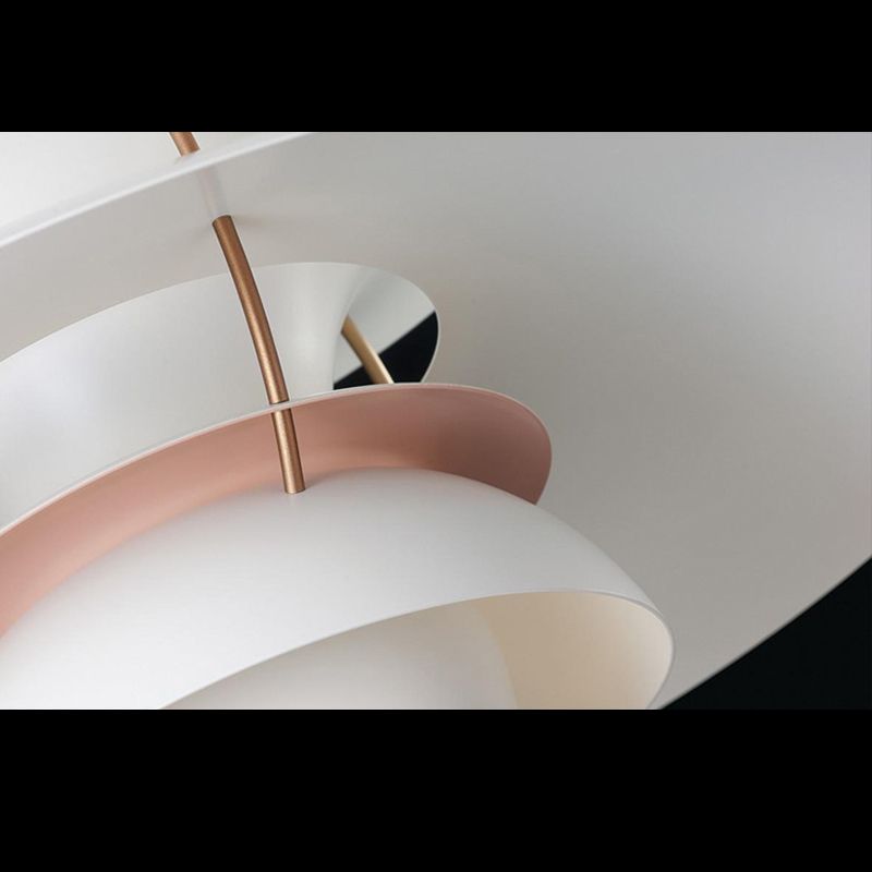 Multilayer Pendant Light Fixture Macaron Aluminum 1-Light Living Room Hanging Light