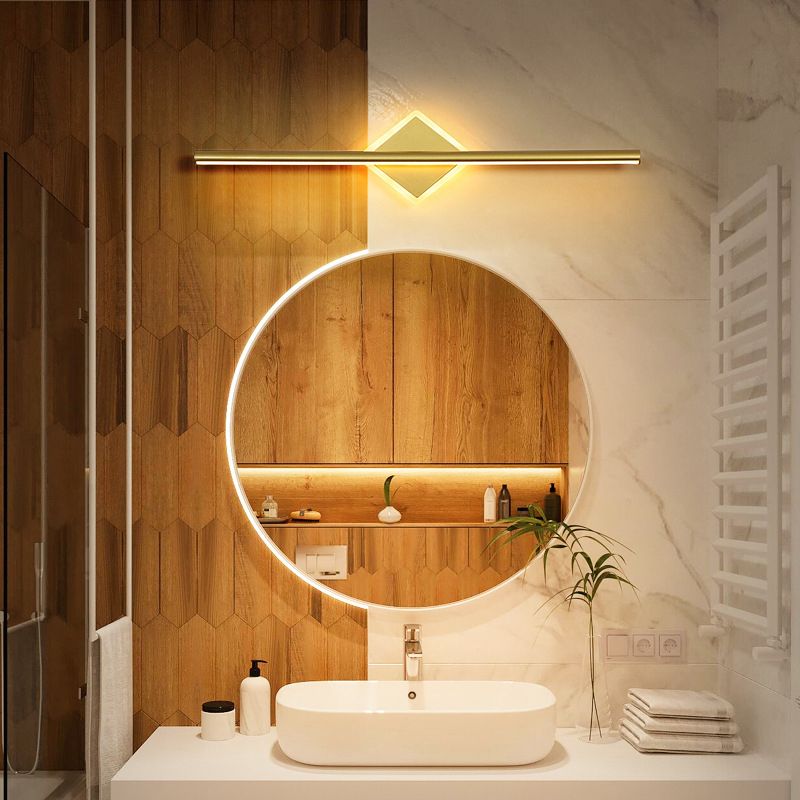 Metal Linear Vanity Wall Sconce Modern Style 1 Light Vanity Lighting Fixtures in Gold