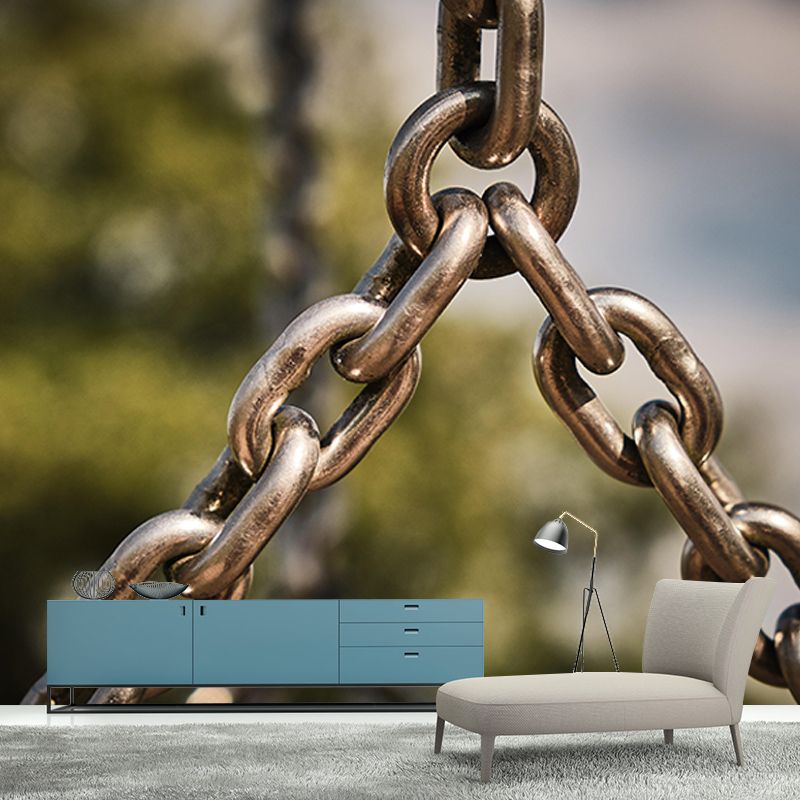 3D Mural Industrial Style Metal Mural Mildew Resistant Decorative Wall Art