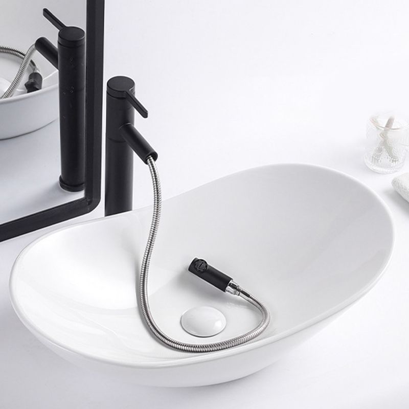 Modern Bathroom Sink Oval Bathroom Sink Overflow with Basin and Faucet